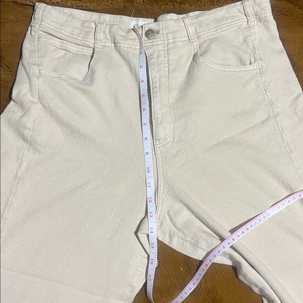 Pilcro Adi Mid Rise Flare Linen Edition: Beige - Picture 7 of 9